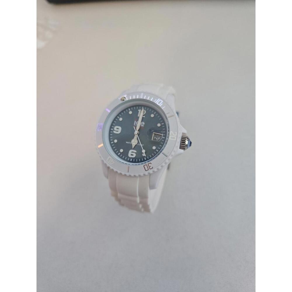 Ice Watch white band with blue panel and crystal